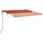 Toldo automático retráctil con postes naranja y marrón 4,5x3 m de vidaXL, Toldos - Ref: Foro24-3070170, Precio: 626,45 €, Des...