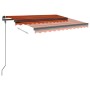 Manual retractable awning with orange and brown LED 3x2.5 m by vidaXL, Awnings - Ref: Foro24-3070105, Price: 345,31 €, Discou...