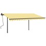 Retractable automatic awning with yellow and white poles, 4x3 m. by vidaXL, Awnings - Ref: Foro24-3070148, Price: 609,11 €, D...