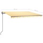 Retractable automatic awning with yellow and white poles, 4x3 m. by vidaXL, Awnings - Ref: Foro24-3070148, Price: 609,11 €, D...