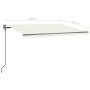 Manual retractable awning with cream color and LED lights, 4.5x3 m. by vidaXL, Awnings - Ref: Foro24-3070162, Price: 569,99 €...