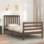 Honey brown solid wood bed frame with headboard 90x200cm by vidaXL, Beds and slatted bases - Ref: Foro24-3194234, Price: 113,...