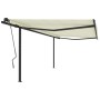 Toldo retráctil automático con postes color crema 4,5x3 m de vidaXL, Toldos - Ref: Foro24-3070167, Precio: 637,88 €, Descuent...