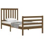 Honey brown solid wood bed frame with headboard 90x200cm by vidaXL, Beds and slatted bases - Ref: Foro24-3194234, Price: 113,...