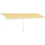 Manual retractable awning with yellow and white LED 600x350 cm by vidaXL, Awnings - Ref: Foro24-3069683, Price: 720,66 €, Dis...