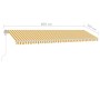 Toldo manual retráctil con LED amarillo y blanco 600x350 cm de vidaXL, Toldos - Ref: Foro24-3069683, Precio: 722,99 €, Descue...