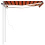 Automatic awning with wind sensor LED orange brown 3.5x2.5 m by vidaXL, Awnings - Ref: Foro24-3069935, Price: 562,65 €, Disco...