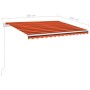 Automatic awning with wind sensor LED orange brown 3.5x2.5 m by vidaXL, Awnings - Ref: Foro24-3069935, Price: 562,65 €, Disco...