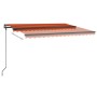 Automatic awning LED wind sensor orange and brown 4.5x3 m by vidaXL, Awnings - Ref: Foro24-3070175, Price: 683,77 €, Discount: %