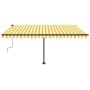 Manual retractable awning with yellow and white LED 400x350 cm by vidaXL, Awnings - Ref: Foro24-3069823, Price: 564,71 €, Dis...