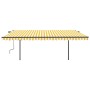 Toldo automático LED sensor de viento amarillo y blanco 5x3 m de vidaXL, Toldos - Ref: Foro24-3070193, Precio: 775,25 €, Desc...