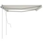 Manual retractable awning with cream poles 4.5x3.5 m by vidaXL, Awnings - Ref: Foro24-3070037, Price: 478,99 €, Discount: %