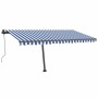 Blau-weiße automatische Standmarkise 450x350 cm von vidaXL, Markisen - Ref: Foro24-3069846, Preis: 612,97 €, Rabatt: %