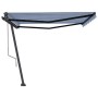 Toldo de pie automático azul y blanco 450x350 cm de vidaXL, Toldos - Ref: Foro24-3069846, Precio: 612,97 €, Descuento: %