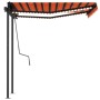 Toldo manual retráctil con LED naranja y marrón 3,5x2,5 m de vidaXL, Toldos - Ref: Foro24-3070125, Precio: 494,42 €, Descuent...