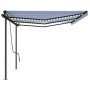 Toldo automático con LED sensor de viento azul y blanco 6x3 m de vidaXL, Toldos - Ref: Foro24-3070211, Precio: 836,18 €, Desc...