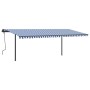 Automatic awning with wind sensor LED blue and white 6x3 m by vidaXL, Awnings - Ref: Foro24-3070211, Price: 846,98 €, Discoun...