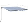 Toldo retráctil automático con postes azul y blanco 4x3,5 m de vidaXL, Toldos - Ref: Foro24-3070226, Precio: 637,17 €, Descue...