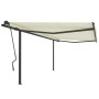 Toldo retráctil automático con postes crema 4x3,5 m de vidaXL, Toldos - Ref: Foro24-3070227, Precio: 637,92 €, Descuento: %