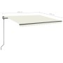 Toldo retráctil automático con postes crema 4x3,5 m de vidaXL, Toldos - Ref: Foro24-3070227, Precio: 637,92 €, Descuento: %