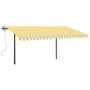 Toldo manual retráctil con LED amarillo y blanco 4x3,5 m de vidaXL, Toldos - Ref: Foro24-3070223, Precio: 640,44 €, Descuento: %