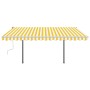 Toldo manual retráctil con LED amarillo y blanco 4x3,5 m de vidaXL, Toldos - Ref: Foro24-3070223, Precio: 640,44 €, Descuento: %