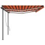 Automatic awning with wind sensor LED orange and brown 6x3 m by vidaXL, Awnings - Ref: Foro24-3070215, Price: 861,51 €, Disco...