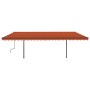 Automatic awning with wind sensor LED orange and brown 6x3 m by vidaXL, Awnings - Ref: Foro24-3070215, Price: 861,51 €, Disco...