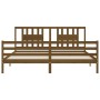 Estructura cama y cabecero madera maciza marrón miel 200x200 cm de vidaXL, Camas y somieres - Ref: Foro24-3194594, Precio: 16...