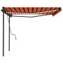 Automatic awning with wind sensor LED orange and brown 4x3 m by vidaXL, Awnings - Ref: Foro24-3070155, Price: 780,32 €, Disco...