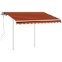 Toldo manual retráctil con postes naranja y marrón 3x2,5 m de vidaXL, Toldos - Ref: Foro24-3069900, Precio: 321,21 €, Descuen...