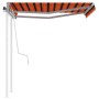 Toldo manual retráctil con postes naranja y marrón 3x2,5 m de vidaXL, Toldos - Ref: Foro24-3069900, Precio: 321,21 €, Descuen...