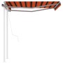 Automatic retractable awning with orange and brown poles 3x2.5 m by vidaXL, Awnings - Ref: Foro24-3069910, Price: 468,42 €, D...