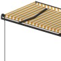 Toldo retráctil automático con postes amarillo blanco 4,5x3,5m de vidaXL, Toldos - Ref: Foro24-3070248, Precio: 684,03 €, Des...