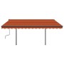 Toldo manual retráctil con LED naranja y marrón 4,5x3 m de vidaXL, Toldos - Ref: Foro24-3070165, Precio: 580,81 €, Descuento: %