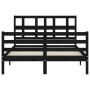 Estructura de cama con cabecero madera maciza negro 140x190 cm de vidaXL, Camas y somieres - Ref: Foro24-3194815, Precio: 169...