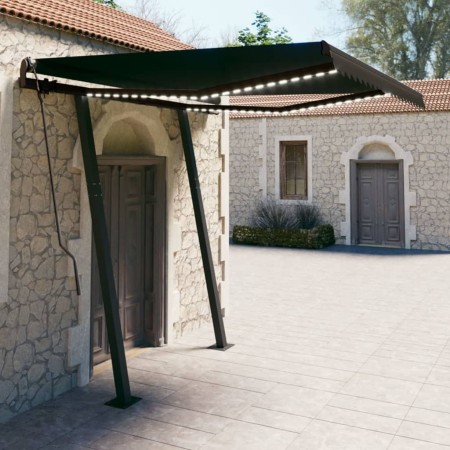 Toldo manual retráctil con LED gris antracita 3,5x2,5 m de vidaXL, Toldos - Ref: Foro24-3070124, Precio: 500,96 €, Descuento: %