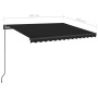 Toldo manual retráctil con LED gris antracita 3,5x2,5 m de vidaXL, Toldos - Ref: Foro24-3070124, Precio: 487,53 €, Descuento: %