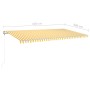 Toldo manual retráctil con LED amarillo y blanco 6x3,5 m de vidaXL, Toldos - Ref: Foro24-3070083, Precio: 740,30 €, Descuento: %