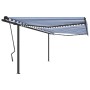 Toldo automático con LED sensor de viento azul blanco 4,5x3,5 m de vidaXL, Toldos - Ref: Foro24-3070251, Precio: 796,76 €, De...