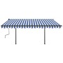 Toldo automático con LED sensor de viento azul blanco 4,5x3,5 m de vidaXL, Toldos - Ref: Foro24-3070251, Precio: 796,76 €, De...