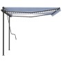 Toldo automático con LED sensor de viento azul blanco 4,5x3,5 m de vidaXL, Toldos - Ref: Foro24-3070251, Precio: 796,76 €, De...