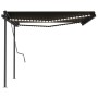 Toldo manual retráctil con LED gris antracita 4x3,5 m de vidaXL, Toldos - Ref: Foro24-3070224, Precio: 640,50 €, Descuento: %