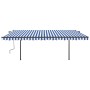 Toldo automático con LED sensor de viento azul y blanco 5x3,5 m de vidaXL, Toldos - Ref: Foro24-3070271, Precio: 828,27 €, De...