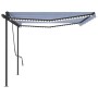 Toldo automático con LED sensor de viento azul y blanco 5x3,5 m de vidaXL, Toldos - Ref: Foro24-3070271, Precio: 817,99 €, De...