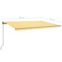 Automatic retractable awning with yellow and white poles 5x3.5 m by vidaXL, Awnings - Ref: Foro24-3070268, Price: 743,47 €, D...