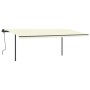 Automatic retractable awning with cream poles 6x3.5 m by vidaXL, Awnings - Ref: Foro24-3070287, Price: 869,25 €, Discount: %