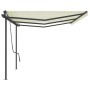 Automatic retractable awning with cream poles 6x3.5 m by vidaXL, Awnings - Ref: Foro24-3070287, Price: 869,25 €, Discount: %