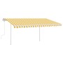 Manual retractable awning with yellow and white poles 4.5x3 m by vidaXL, Awnings - Ref: Foro24-3069958, Price: 469,61 €, Disc...