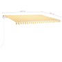 Manual retractable awning with yellow and white poles 4.5x3 m by vidaXL, Awnings - Ref: Foro24-3069958, Price: 469,61 €, Disc...